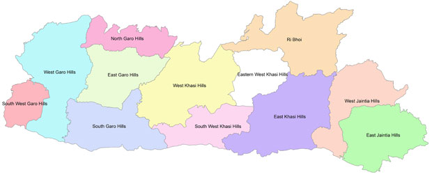 Map of Meghalaya