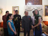 Click to enlarge Meghalaya Governor, Mr. RS Mooshahary shaking hand with a Russian student who are on a trip to explore the North Eastern State at Raj Bhavan, Shillong