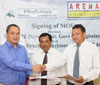 Click to enlarge D P Wahlang, Com. & Secy IT Dept. GoM, Signing of MoU with Mr. S H Mawlong, Centre Head Aptech Arena Animation in the presence of A L Hek, Minister IT Dept.