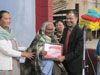Click to enlarge P N Syiem CEM KHADC felicitates centenarian Smti Wir Sawkmie during the observation of International Day for Older Persons at Mawsynram