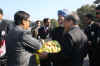 Meghalaya Governor, Mr. RS Mooshahary and Chief Minister, Dr. D Roy receiving, India Prime Minister, Dr. Manmohan Singh at the ALG, Upper Shillong 