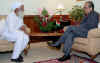  Noted Environmentalist and CHIPKO movement leader, Sunderlal Bahuguna calling on the Meghalaya Governor, Mr R S Mooshahary at Raj Bhavan, Shillong