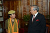Click to enlarge Meghalaya Governor, Mr. R S Mooshahary felicitating Wansuk Myrthong on achievement to summit Mt. Everest