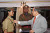 Meghalaya Governor, Mr. R S Mooshahary presenting the Governor's Police Award to Inspector, Jyoti Wahlang at Raj Bhavan, Shillong