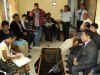 Click to enlarge The CM of Meghalaya, Dr. Mukul Sangma being enumerated into the census 2011 at Ampati