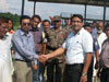 Addl. DC in-charge Ampati Sub-Division and Chairman, HMC, Abhishek Bhagotia shakes hands with his Bangladesh counterpart Md. M