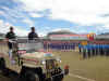 Meghalaya CM, Dr Mukul Sangma inspecting the parade during the Independence Day Celebration 2010 at J N sports Complex, Shillong