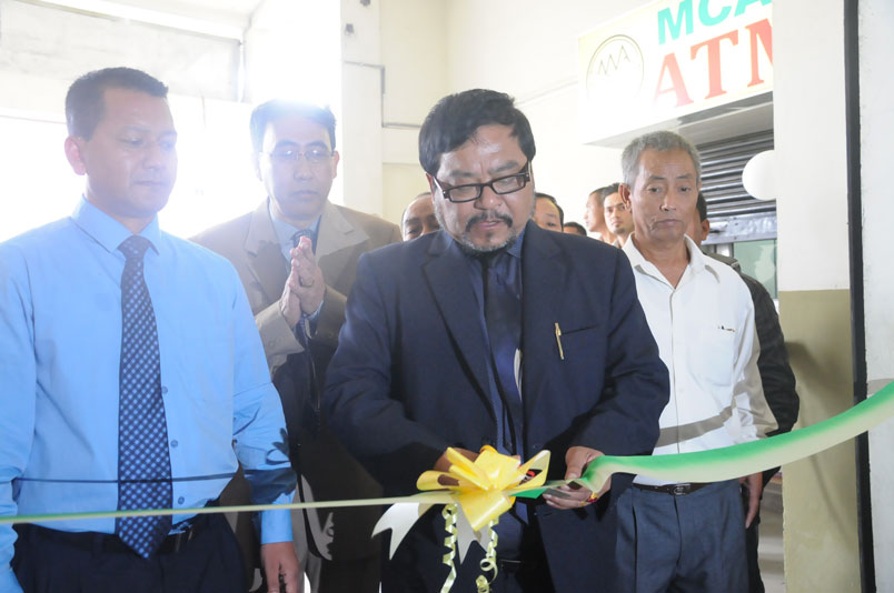 Click to enlarge Meghalaya Minister for Cooperation Mr. HDR Lyngdoh inaugurating the 47th Branch of the Meghalaya Cooperative Apex Bank