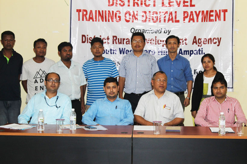 Click to enlarge Resource persons, Bank officials and facilitators from DRDA Ampati during the District Level Training on Digital Payment