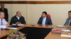 Click to enlarge Mr Jojo Lapitan (extreme left) Scientist of the IRRI, Phillipines meeting the Chief Minister, Dr Mukul Sangma