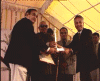 Click to enlarge Accepting the second prize trophy for tableau presentation