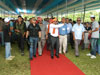 Click to enlarge Meghalaya Minister Dr Mukul Sangma greeting the people of Resubelpara before the inauguration of North Garo Hills District