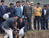 Click to enlarge Meghalaya CM, Dr. Mukul Sangma releasing fish fingerlings in the newly inaugurated fish pond at Mawtap, Sohiong