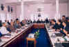 Click to enlarge Chief Minister of Meghalaya, Dr. D D Lapang, his Cabinet colleagues and top government officials during the meeting with the 12th Finance Commission